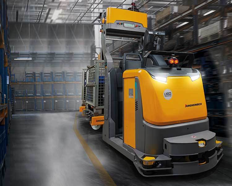 Automated warehouse tow tractor